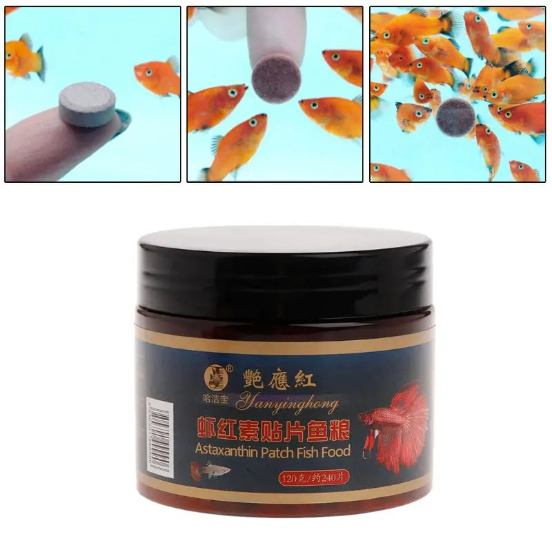 Astaxanthin Aquarium Fish Tank Tablet Pills 240pcs Tablets Natural Safe Sinking Protein Nutrition Non-toxic Supplies Fish Food