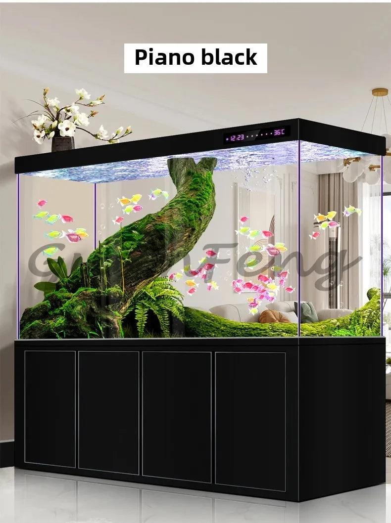 Dragon Fish Tank Living Room Large Aquarium Bottom Filter Ultra-White Glass Home Partition Ecological Automatic Change Water