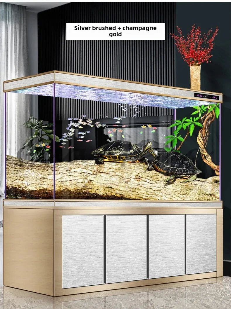 Dragon Fish Tank Living Room Large Aquarium Bottom Filter Ultra-White Glass Home Partition Ecological Automatic Change Water