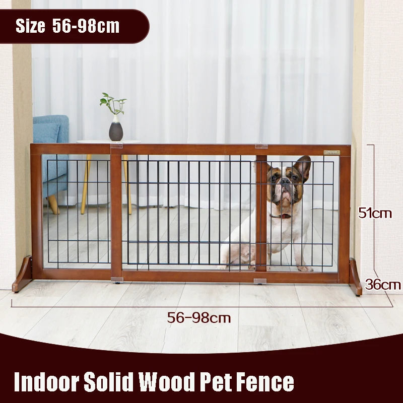 High-end Solid Wood Retractable Pet Fence, Indoor Staircase Guardrail, Isolation Door, Balcony Railing, Dog and Cat,