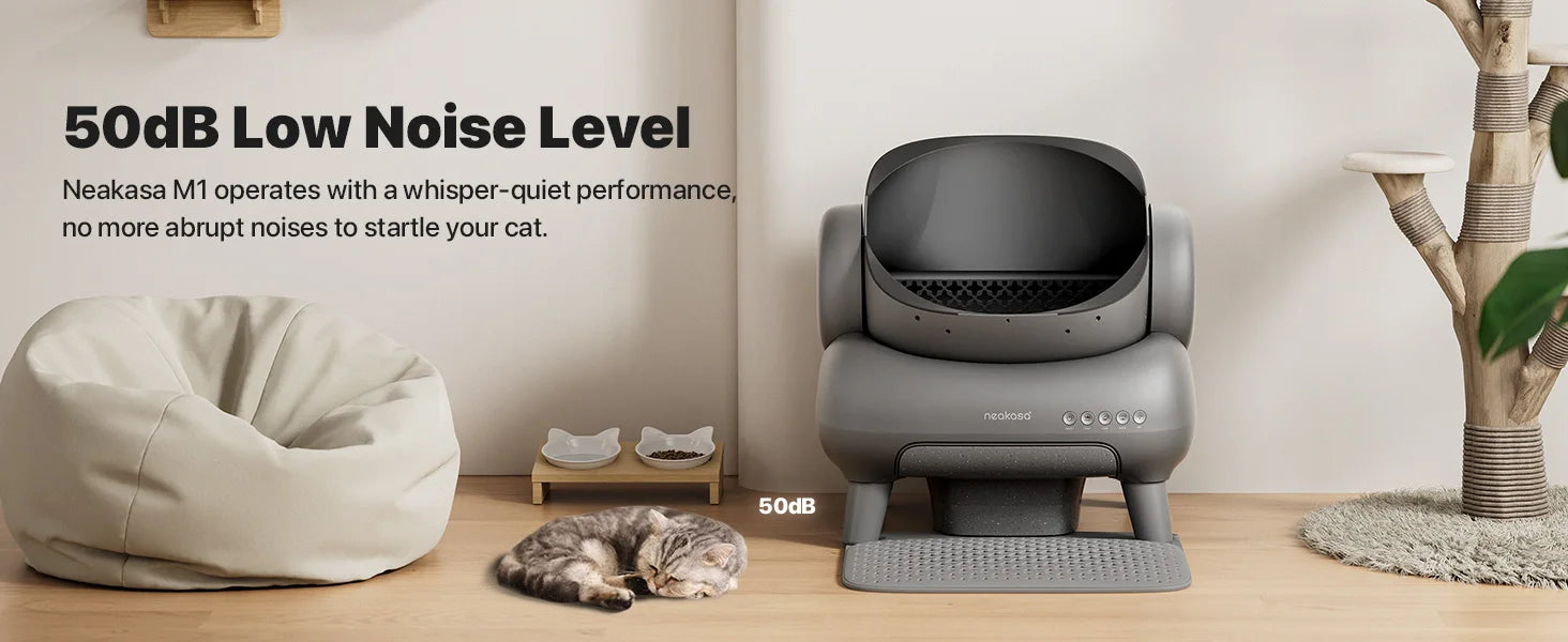 Neakasa M1 Automatic Cat Litter Box with App Control Open-Top Self Cleaning Smart Litter Box Safety Protection for Multi Cats