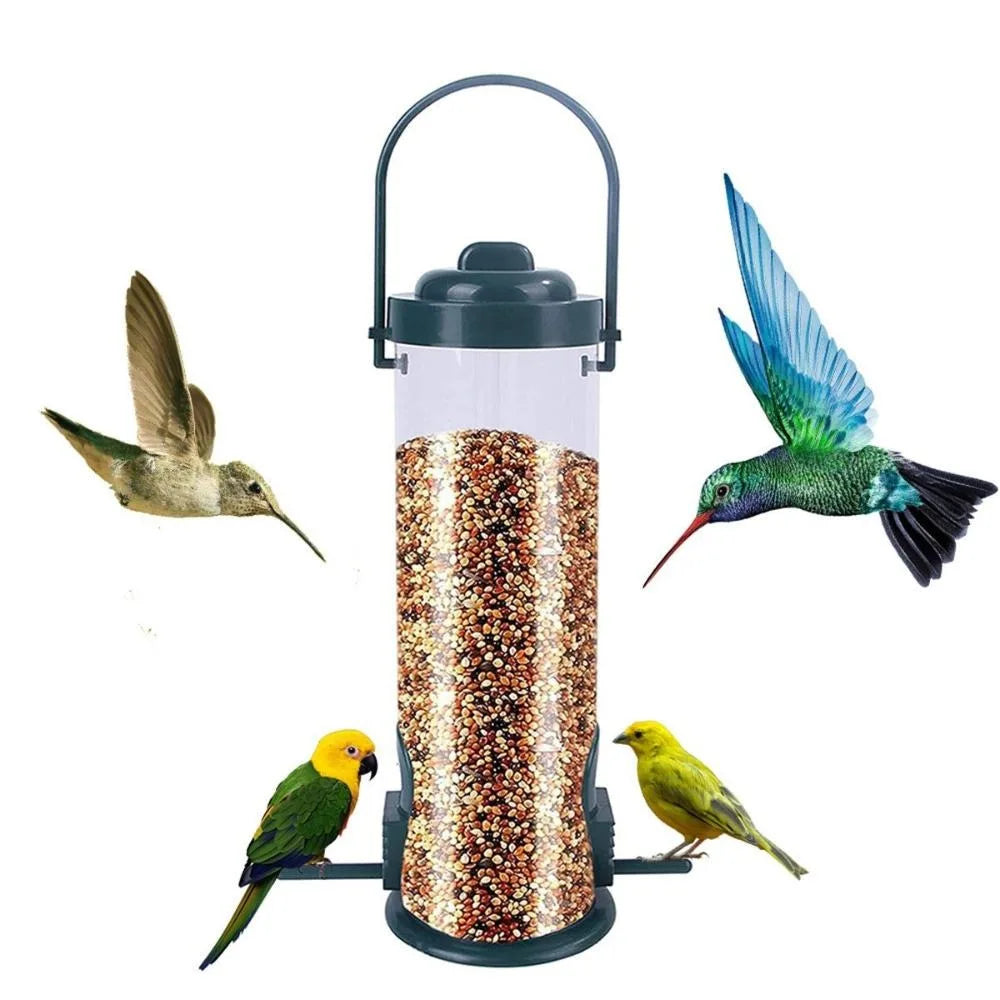 Multiple Holes Bird Feeder Automatic Foot Feeding Tool Pet Bird Feeder Outdoor Hanging Pet Food Dispenser for Flying Animals