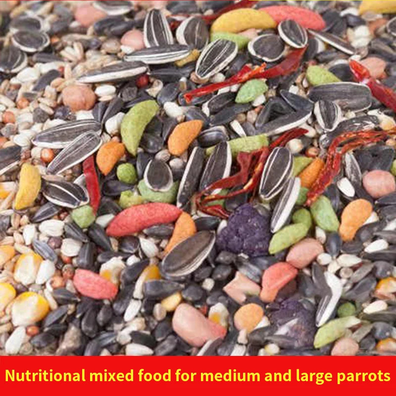 Medium and large small sun golden sun monk Ariel Fei-breasted gray parrot compromise sunflower feed bird food 1000g