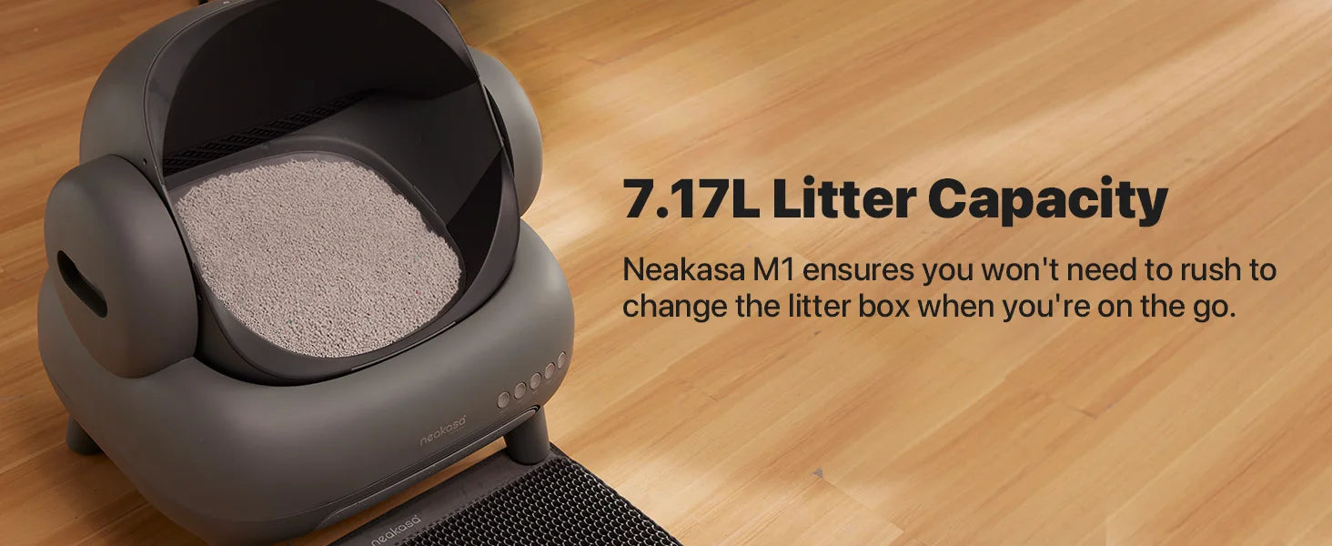 Neakasa M1 Automatic Cat Litter Box with App Control Open-Top Self Cleaning Smart Litter Box Safety Protection for Multi Cats