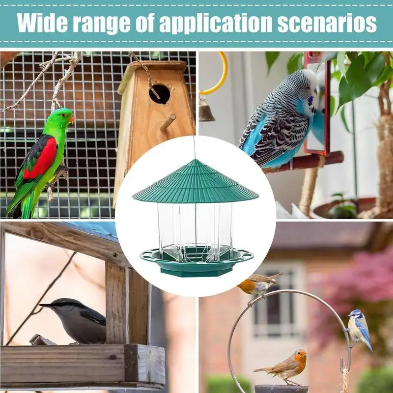 Waterproof Wild Bird Food Feeding Station for Garden hanging Feeding Tool Outdoor Bird Feeder Large Capacity Food Container