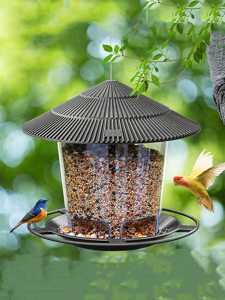 Bird Feeder Automatic Foot Feeding Tool Outdoor Bird Feeder Hanging Nut Feeding Multiple Hole Dispenser Holder Food Container