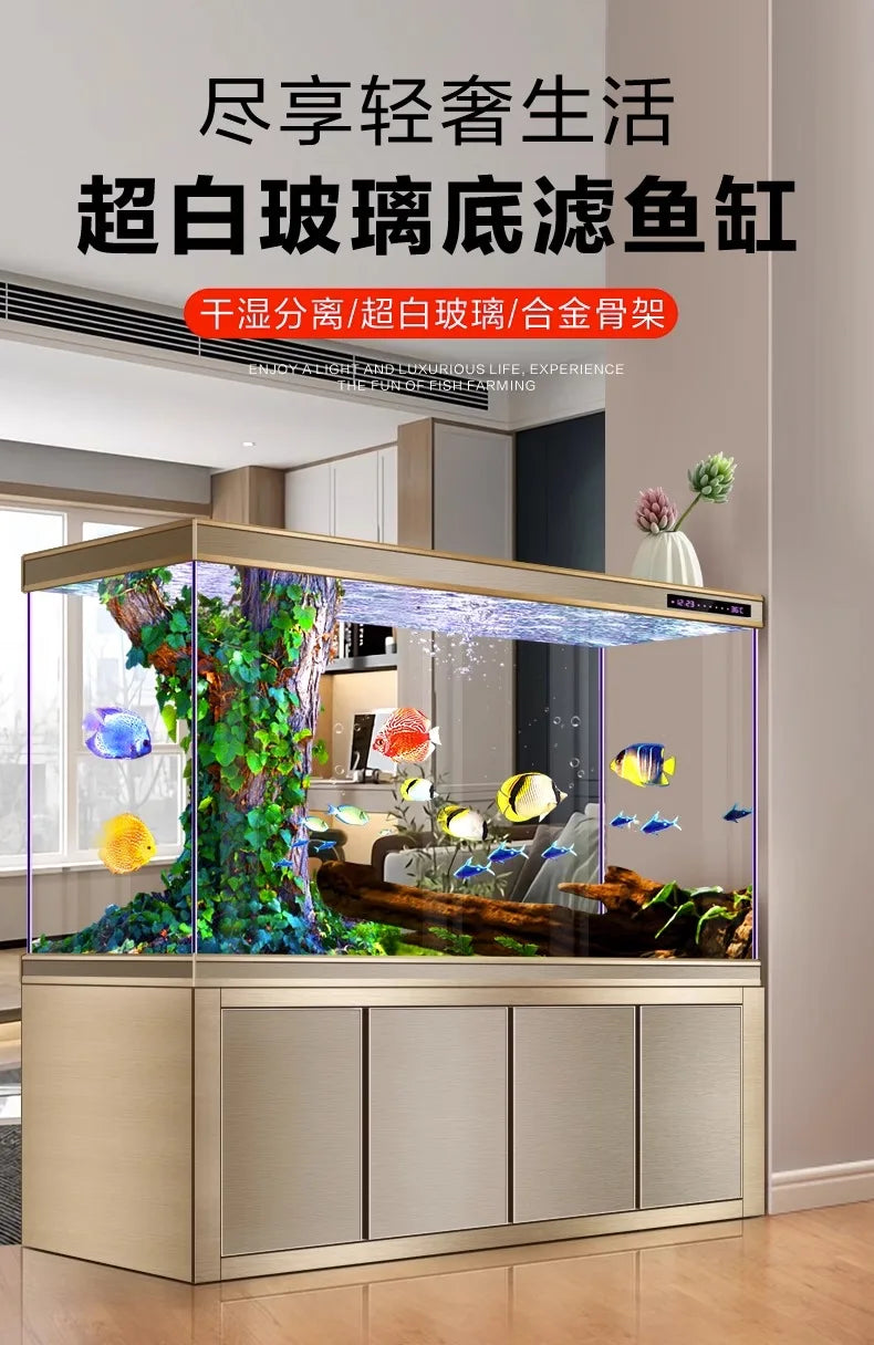 Large Living Room Aquariums Betta Cabinet Nordic Luxury Appreciate Fishbowl Ecological Box Cultivation Pet Product Аквариум FYFT