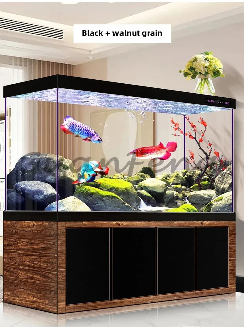 Dragon Fish Tank Living Room Large Aquarium Bottom Filter Ultra-White Glass Home Partition Ecological Automatic Change Water