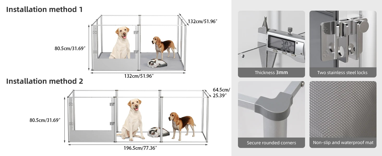 Dog Playpen Pet Pen 8 pens for Dogs Crate Cage Kennel Dog Fence Clear Dog playpen for Small, Medium Dogs Puppy and Rabbit