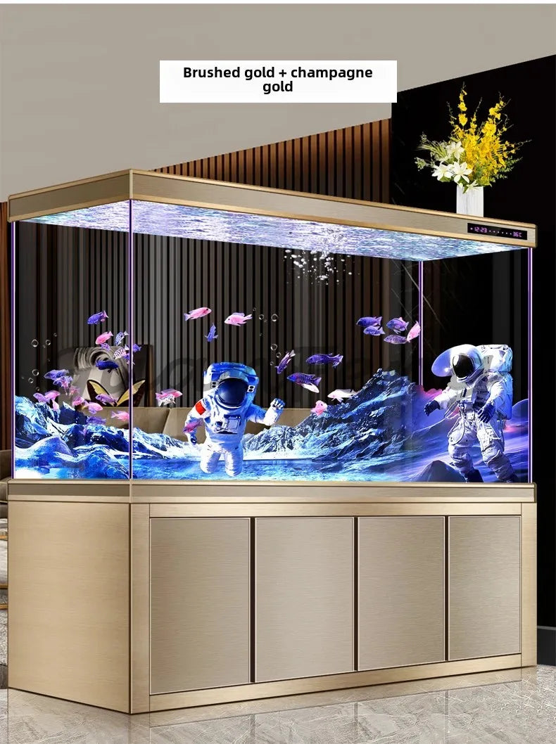 Dragon Fish Tank Living Room Large Aquarium Bottom Filter Ultra-White Glass Home Partition Ecological Automatic Change Water