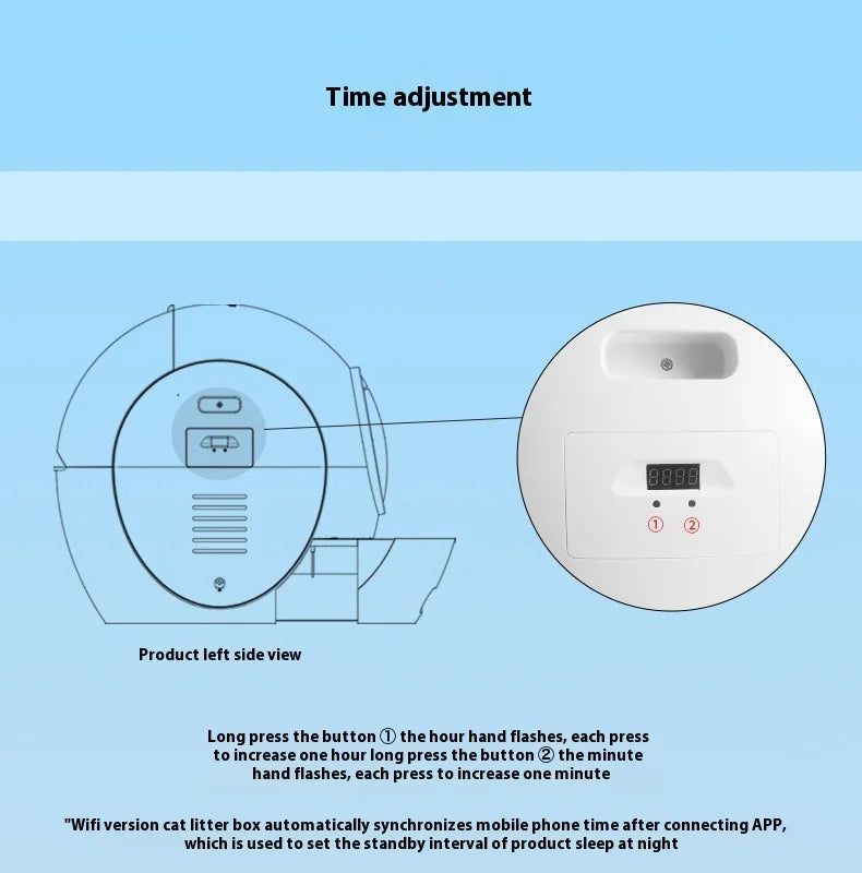 Automatic Self Cleaning Cat Litter Box Extra Large with APP LED Indicator Smart Health Monitor Litter Box English Version