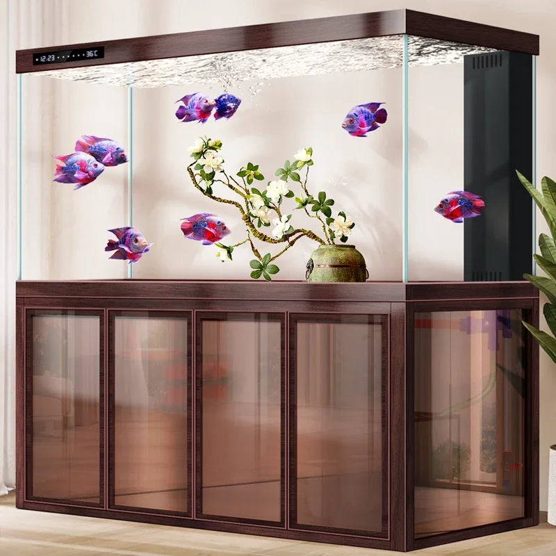 Large Living Room Aquariums Betta Cabinet Nordic Luxury Appreciate Fishbowl Ecological Box Cultivation Pet Product Аквариум FYFT