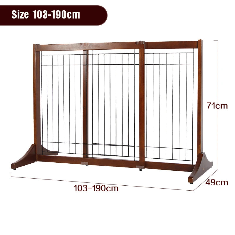 High-end Solid Wood Retractable Pet Fence, Indoor Staircase Guardrail, Isolation Door, Balcony Railing, Dog and Cat,