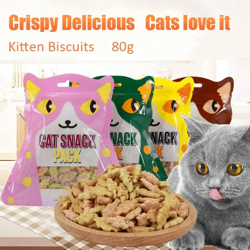 Cat Biscuits Salmon Snacks Chicken Tuna Multiplicity Nutrition Health Easy To Eat Digest Crispy Catnip Fish Biscuits Pet Snacks