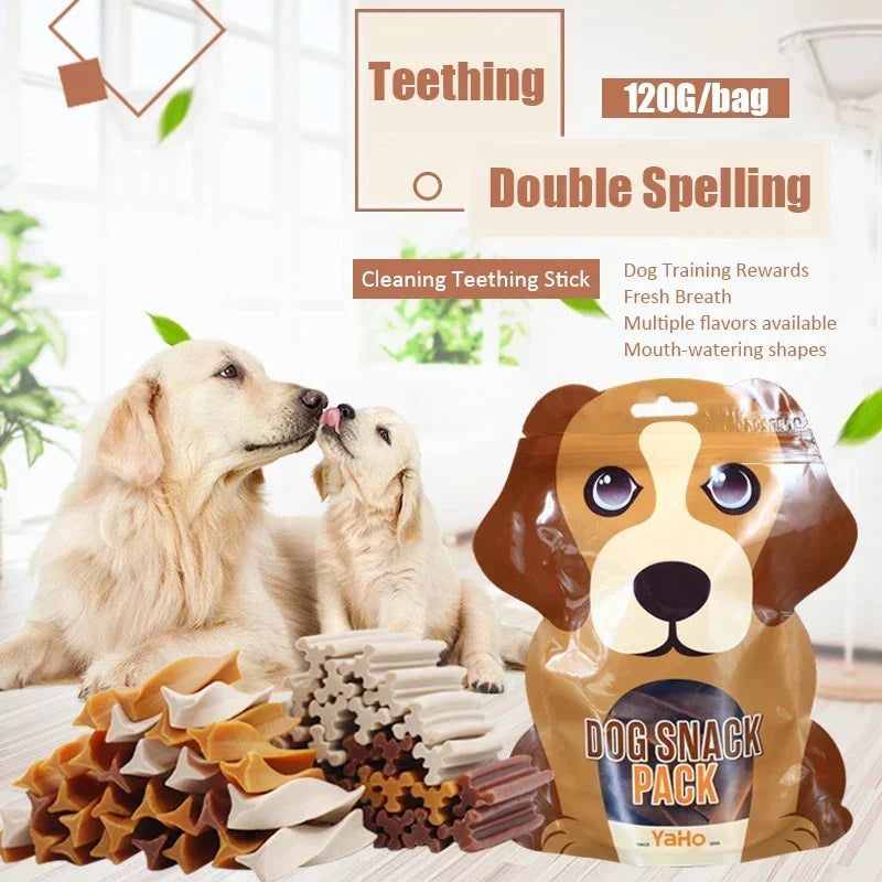 Dog Snacks Teething Stick 120g Mixed Flavor Tooth Cleaning Bone Fresh Breath Adult Dogs Puppy Training Reward Pet Snack Food