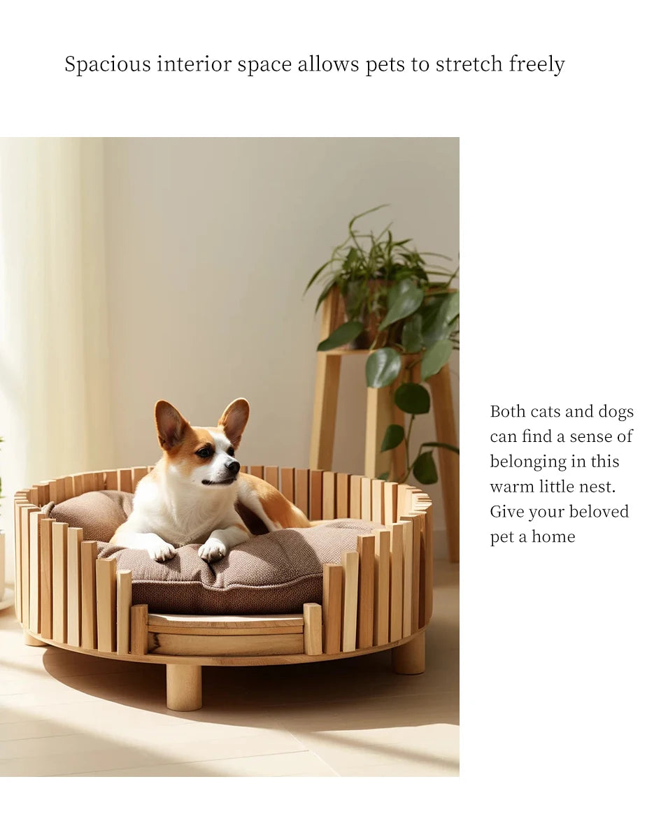 Customized furniture manufacturer, wooden dog house luxury pet wooden bed indoor wooden cat dog house