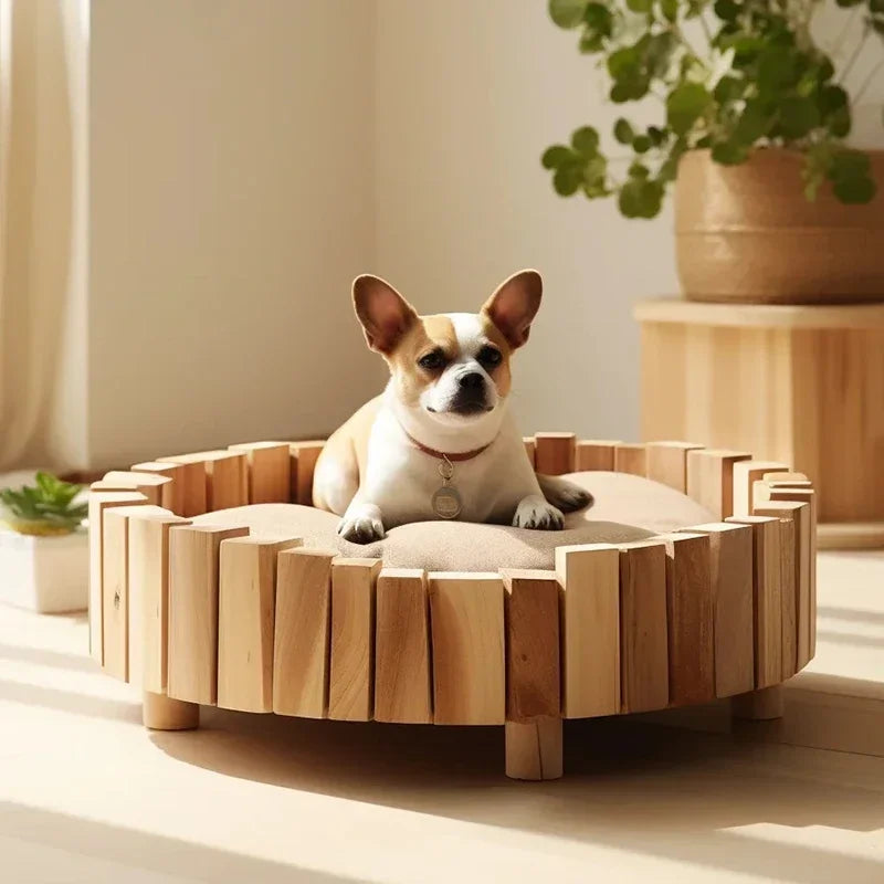 Customized furniture manufacturer, wooden dog house luxury pet wooden bed indoor wooden cat dog house