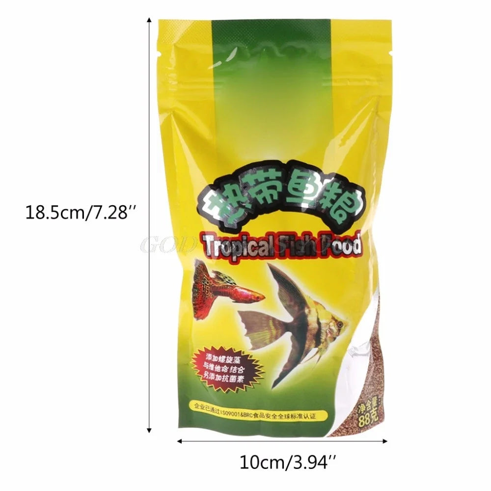 Aquarium Tank Tropical Fish Food Small Fish Feed Grain 88g Delicious Food Especially for Guppy Lantern Fish 1 Bag