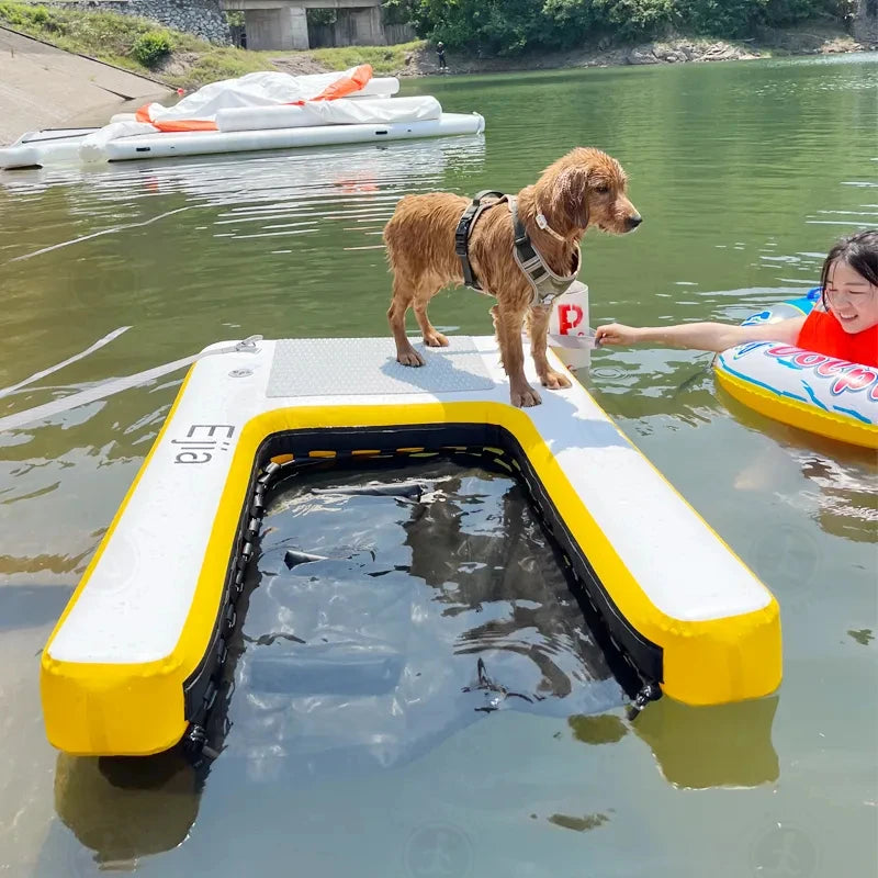 Stock Fast Shipping  120/150cm Inflatable Pup Plank Series Floating Dog Water Ramp Float Ladder For Boats Pools Swimming Pets