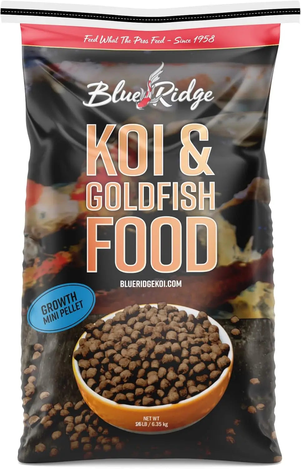 Fish Food 25lb - Koi Food Mini Growth Formula Goldfish Food, Premium Fish Food for Ponds, Ponds Fish Food, Koi Fo