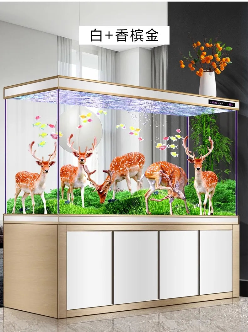 Large Living Room Aquariums Betta Cabinet Nordic Luxury Appreciate Fishbowl Ecological Box Cultivation Pet Product Аквариум FYFT