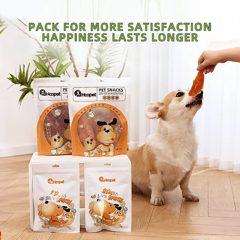 Pet Dog Snacks Air-dried Pure Meat Duck Breast Jerky Slices Chicken Meat Jerky Reward Snacks Strip Food 100g/430g