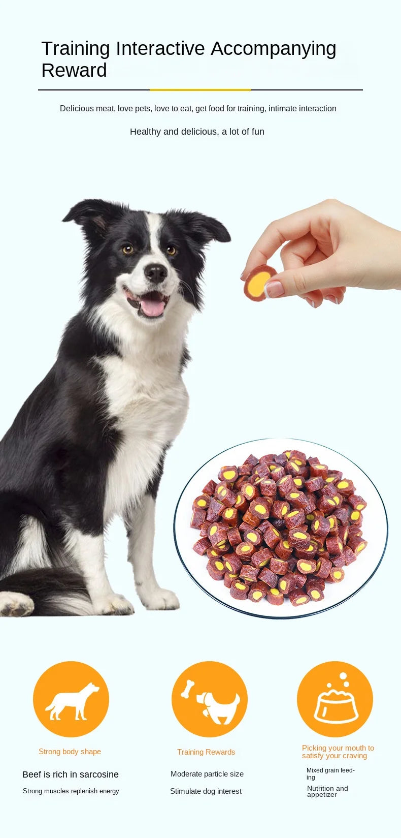 Dog Snacks 110g Beef Sandwich Egg Yolk Granules Training Reward Chewy Nutritious Delicious Healthy Pet Snacks Dog Food Pet Food