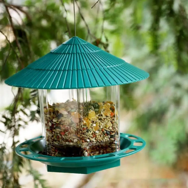 Waterproof Wild Bird Food Feeding Station for Garden hanging Feeding Tool Outdoor Bird Feeder Large Capacity Food Container