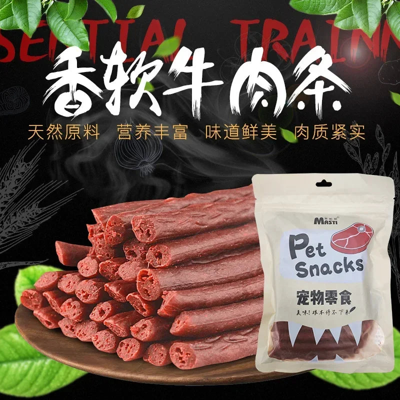 500g Dog Snacks Soft Beef Strips Dog Training Reward SnacksAppetizing Digestive Nutritious Delicious Chewy Pet Snacks Dog Food