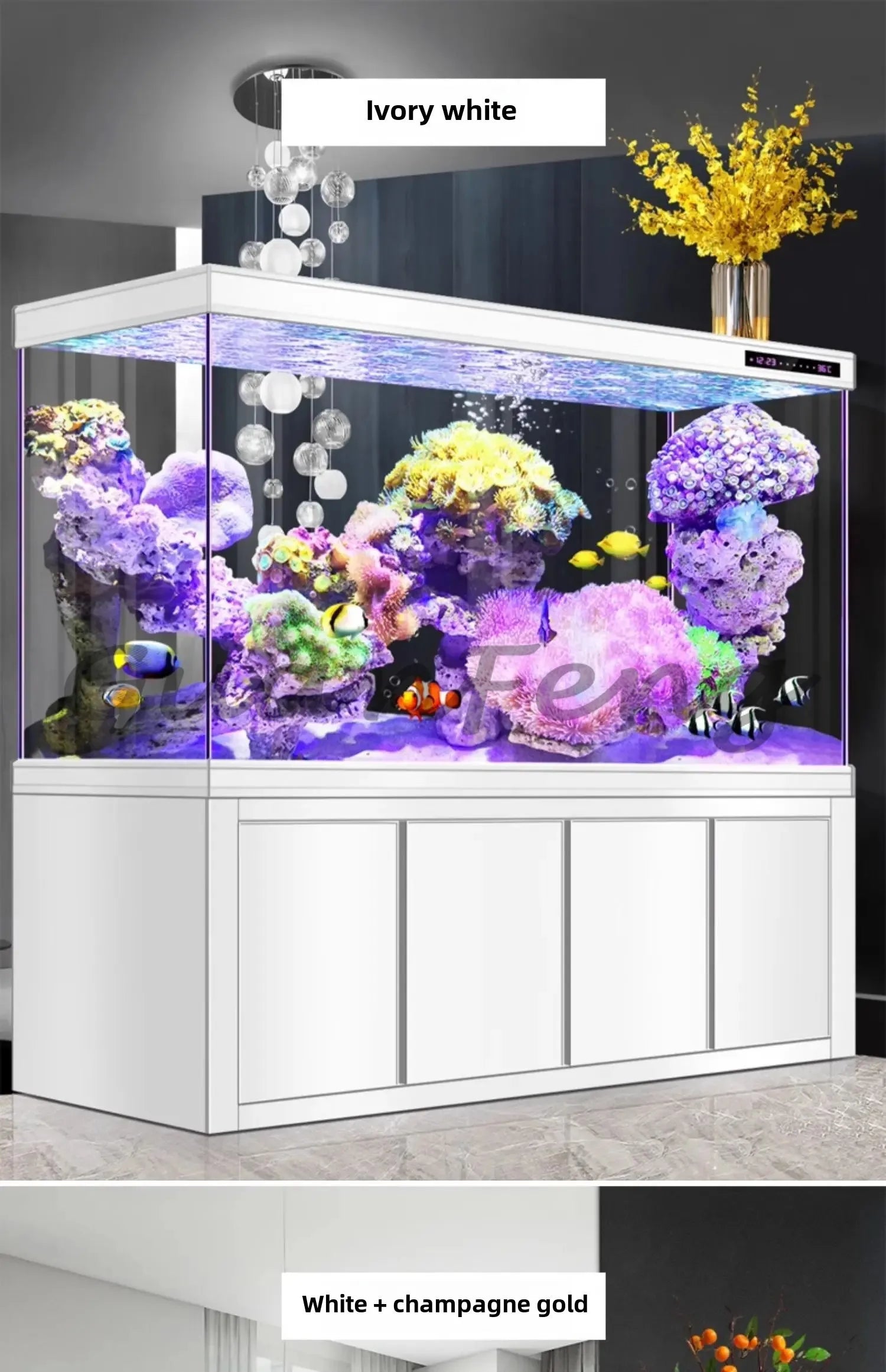 Dragon Fish Tank Living Room Large Aquarium Bottom Filter Ultra-White Glass Home Partition Ecological Automatic Change Water