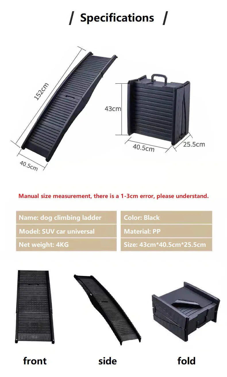 Non-Slip Plastic Ladder for Pet, Large Dog Ramp, Car Stairs, Cat Climbing, Safety Ramps, High Beds, SUV, Truck, New