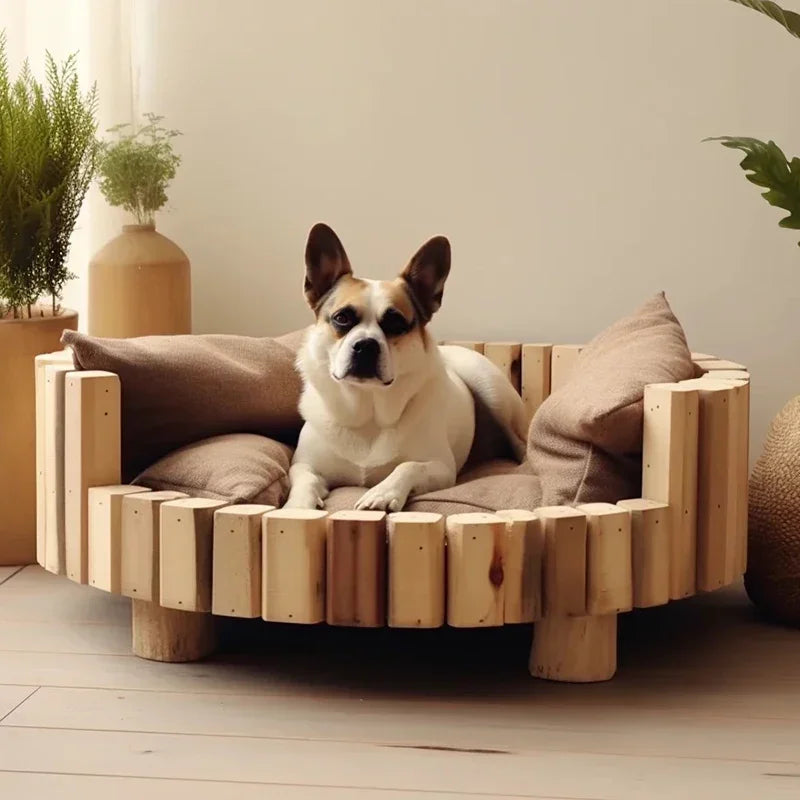 Customized furniture manufacturer, wooden dog house luxury pet wooden bed indoor wooden cat dog house