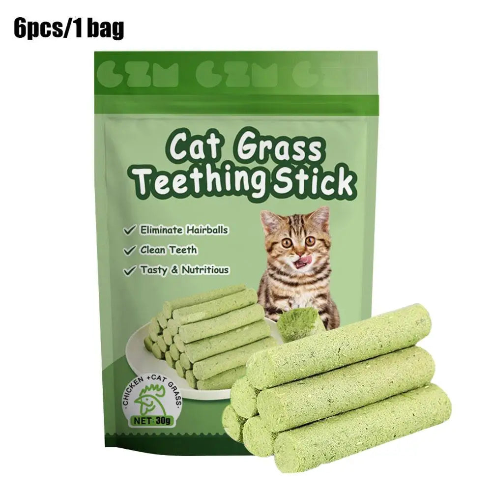 6Pieces Cat Grass Teeth Grinding Stick Pet Snacks Hairball Kitten Removal Instant Kitten Removal Teeth Cat Mild Cleaning Ha I2V9