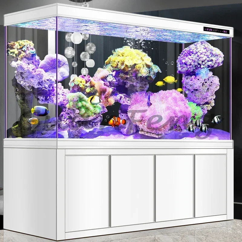 Dragon Fish Tank Living Room Large Aquarium Bottom Filter Ultra-White Glass Home Partition Ecological Automatic Change Water