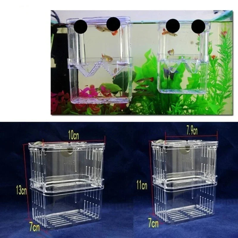 Multifunctional Fish Tank High Definition Fish Breeding Isolation Box Aquarium Breeder Fish Tank Double Guppy Incubator