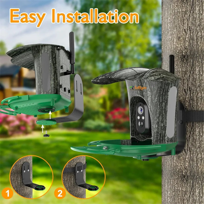 AI Smart Bird Feeder Camera with 64G Card,1080P HD AI Identify Bird Species,Hummingbird Feeder,Bird House with 7W Solar Panel