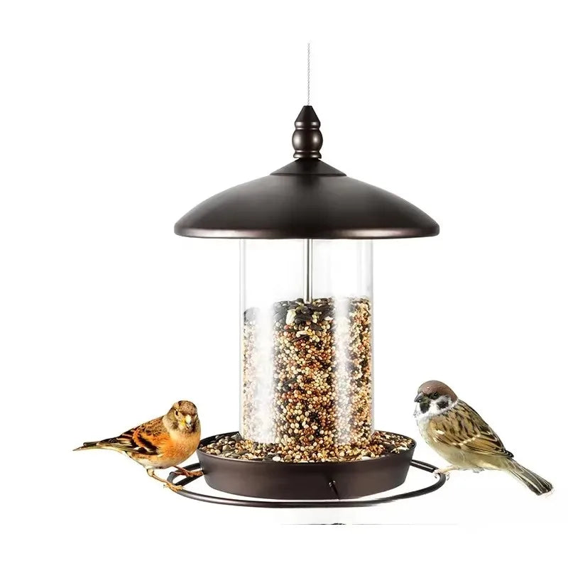 Automatic Transparent Bird Waterproof Feeder Detachable Hanging Bird Feeder Outdoor Rust-Proof Self-Catering Hummingbird Feeder