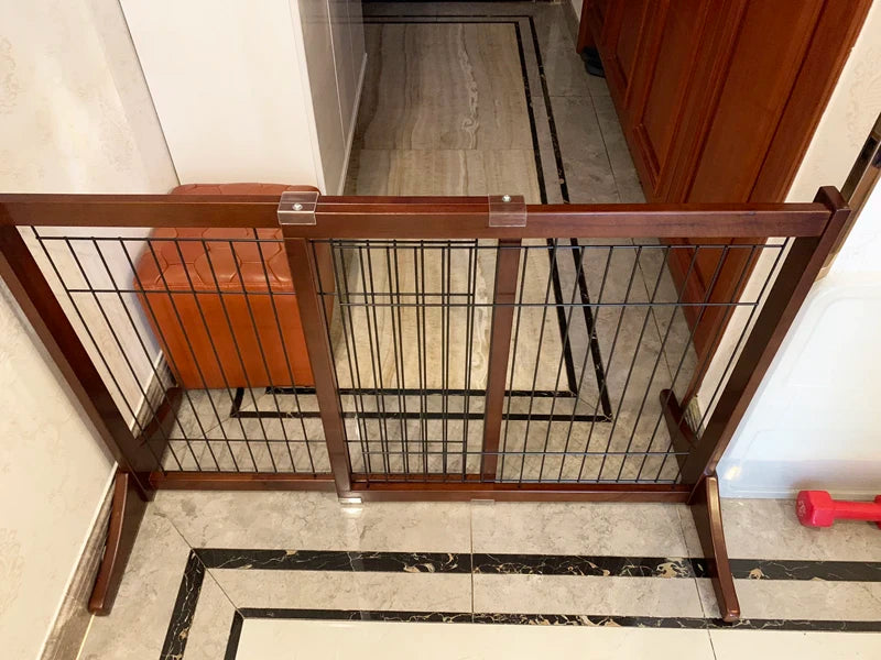 High-end Solid Wood Retractable Pet Fence, Indoor Staircase Guardrail, Isolation Door, Balcony Railing, Dog and Cat,