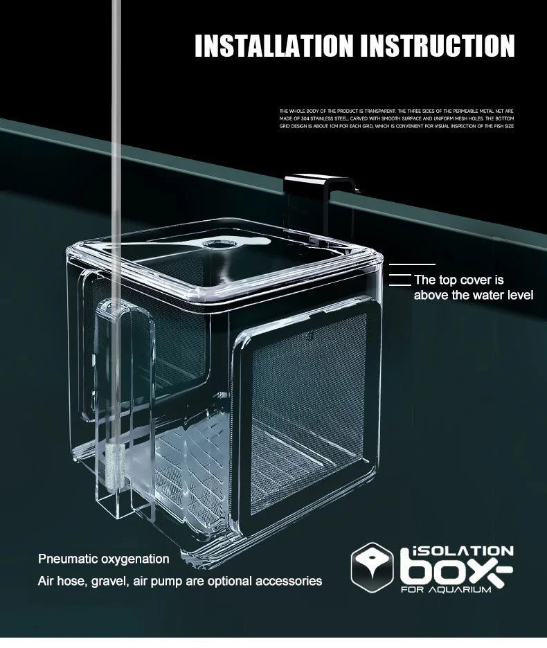 Aquarium Acrylic Fish Tank Breeder Box Isolation Box Detachable Fishbowl Ornamental Incubation Spawning Room Pneumatic Breeding