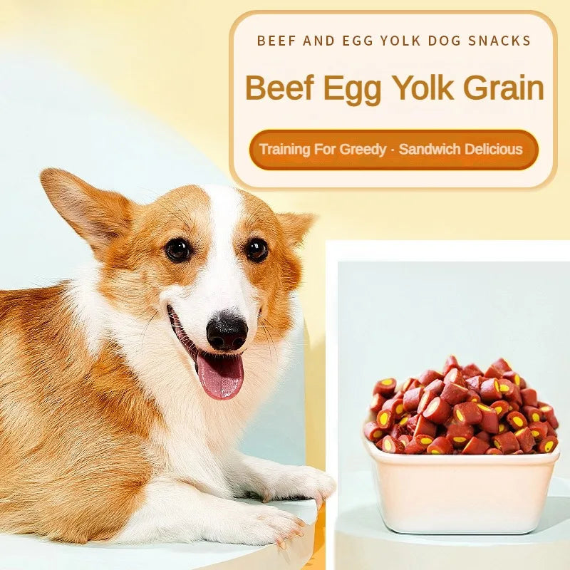 Dog Snacks 110g Beef Sandwich Egg Yolk Granules Training Reward Chewy Nutritious Delicious Healthy Pet Snacks Dog Food Pet Food