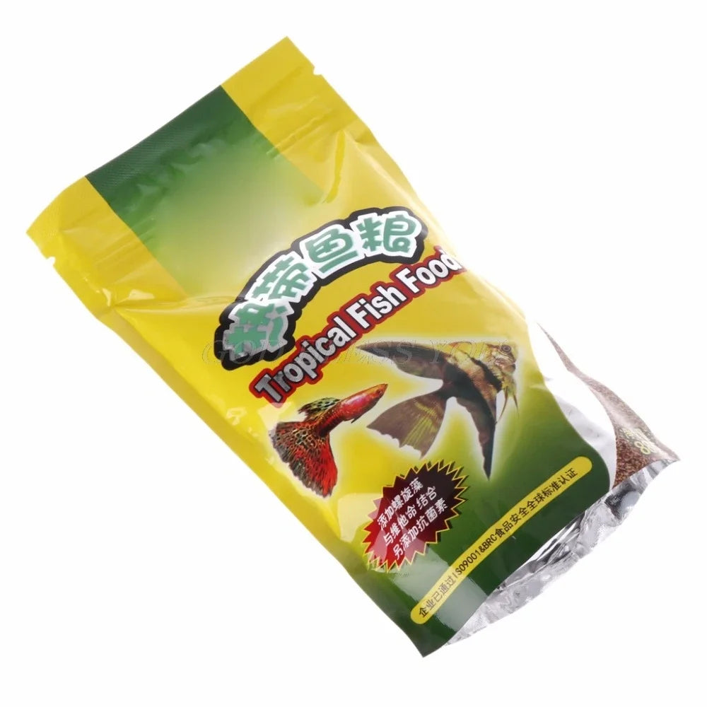 Aquarium Tank Tropical Fish Food Small Fish Feed Grain 88g Delicious Food Especially for Guppy Lantern Fish 1 Bag