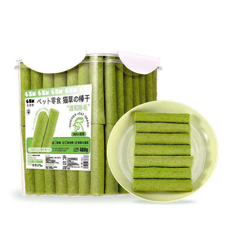 6PCS Cat Grass Teeth Grinding Stick Pet Snacks Hairball Removal Mild Hair Row Ready To Eat Cat Baby Cat Teeth Cleaning Sticks