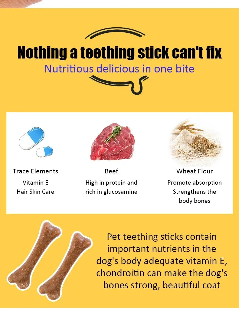 New Dog Snacks Teething Sticks 28g Teeth Cleansing Bone Fresh Ingredients Flavorful Nutritious Healthy Pet Puppy Snacks Foods