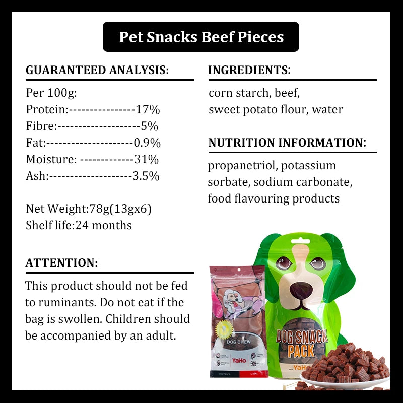 Pet Snacks Beef Particles Appetising Digesting Nutritious Delicious Chewy Training Rewards for Cat Dog Puppy Pet Food Snacks