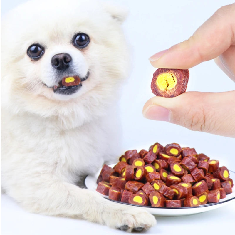 Dog Snacks 110g Beef Sandwich Egg Yolk Granules Training Reward Chewy Nutritious Delicious Healthy Pet Snacks Dog Food Pet Food