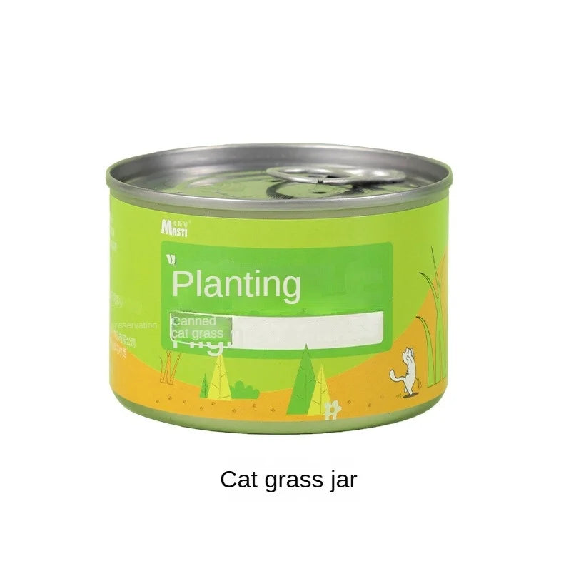 Cat Grass Jar Snacks for Adult Cats and Kittens Green Plant Wheat Seedling Hair Balls To Supplement Nutritional Cat Snacks