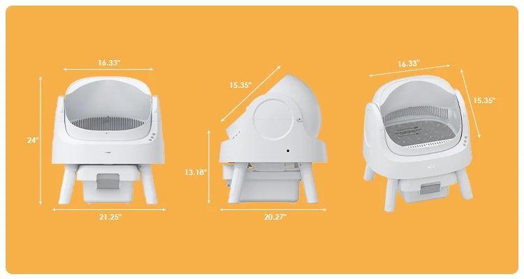 Petpivot Large space safety protection Automatic cat litter box without scoop Self-cleaning smart cat litter box