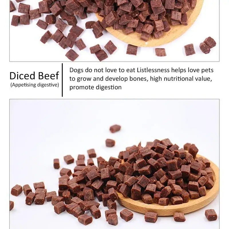 Pet Snacks Beef Particles Appetising Digesting Nutritious Delicious Chewy Training Rewards for Cat Dog Puppy Pet Food Snacks