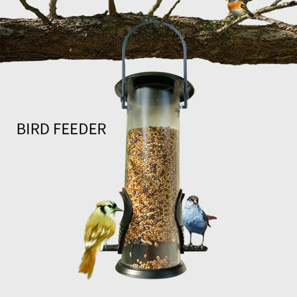 Multiple Holes Bird Feeder Automatic Foot Feeding Tool Pet Bird Feeder Outdoor Hanging Pet Food Dispenser for Flying Animals