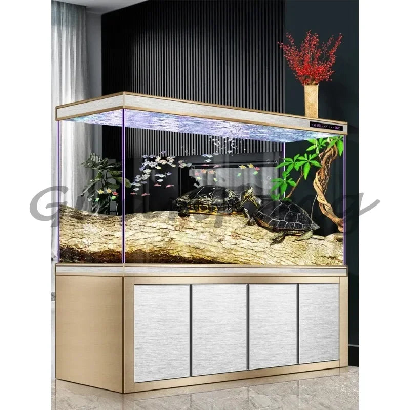 Dragon Fish Tank Living Room Large Aquarium Bottom Filter Ultra-White Glass Home Partition Ecological Automatic Change Water